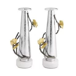 Best Sale ✨ Michael Aram Butterfly Ginkgo Gold Candleholders, Set Of 2 Silver 😍