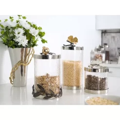 Outlet 🥰 Michael Aram Butterfly Ginkgo Large Kitchen Canister Silver 💯 -Michael Aram Sales Store unnamed file 1095
