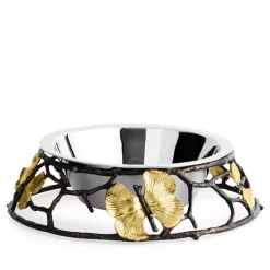 Best Pirce ๐ฅ Michael Aram Butterfly Ginkgo Large ๐ถ Dog Bowl Silver/gold ๐งจ
