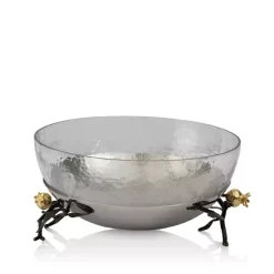 Cheapest 🎁 Michael Aram Pomegranate Glass Serving Bowl Silver 😍