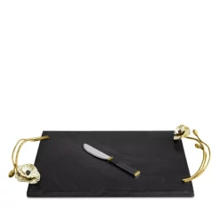 Cheapest ⌛ Michael Aram Anemone Large Cheeseboard With Spreader Black 😉
