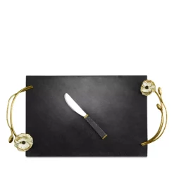 Cheapest ⌛ Michael Aram Anemone Large Cheeseboard With Spreader Black 😉 -Michael Aram Sales Store unnamed file 1313