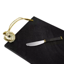 Cheapest ⌛ Michael Aram Anemone Large Cheeseboard With Spreader Black 😉 -Michael Aram Sales Store unnamed file 1315