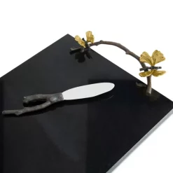 New 🤩 Michael Aram Butterfly Ginkgo Cheeseboard With Knife Black/silver/gold 🌟 -Michael Aram Sales Store unnamed file 1386