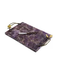 Promo ✔️ Michael Aram Butterfly Ginkgo Luxe Cheeseboard And Spreader Marble ❤️