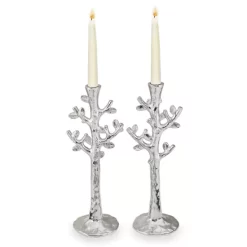 Flash Sale 🎁 Michael Aram Tree Of Life Candlestick, Pair Nickel Plate 🛒