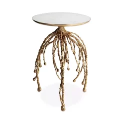Flash Sale 👏 Michael Aram Water Hyacinth Accent Table Gold 🧨