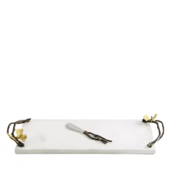 Discount ⌛ Michael Aram Butterfly Ginkgo Small Cheese Board With Knife White Marble 😀