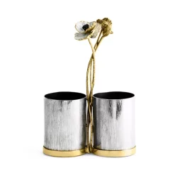 Outlet 😉 Michael Aram Anemone Cutlery Caddy Silver 🤩