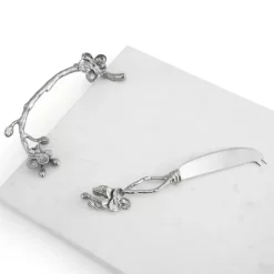 Outlet 💯 Michael Aram White Orchid Cheese Board With Knife 🔔 -Michael Aram Sales Store unnamed file 356