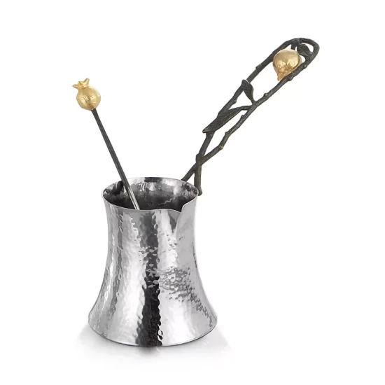 Hot Sale ❤️ Michael Aram Pomegranate Coffee Pot & Spoon Silver/gold ✔️ 1 Hot Sale ❤️ Michael Aram Pomegranate Coffee Pot & Spoon Silver/gold ✔️