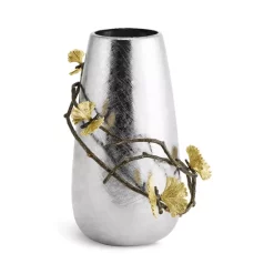 Brand new ❤️ Michael Aram Butterfly Ginkgo Large Vase Silver 💯