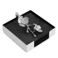 New 😉 Michael Aram White Orchid Napkin Holder Stainless Steel 🎁