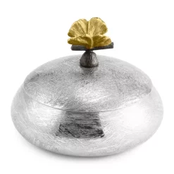 New 🔔 Michael Aram Butterfly Ginkgo Round Trinket Box Silver 🥰
