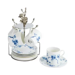 Discount 🔔 Michael Aram Blue Orchid Demitasse Cup & Saucer Set With Stand White 💯