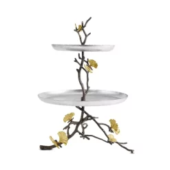 Brand new 🛒 Michael Aram Butterfly Ginkgo 2-Tier Etagere Silver 👏