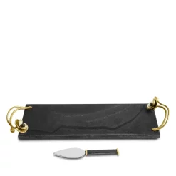 Brand new 🔥 Michael Aram Anemone Small Cheeseboard With Spreader Black ⌛ -Michael Aram Sales Store unnamed file 676