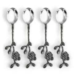 Cheapest 🤩 Michael Aram Black Orchid Hor D'oeuvres Spoon Set Silver ✨