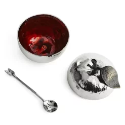 Cheap 🎁 Michael Aram Apple Honey Pot With Spoon Silver 🧨 -Michael Aram Sales Store unnamed file 721