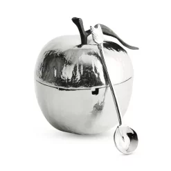 Cheap 🎁 Michael Aram Apple Honey Pot With Spoon Silver 🧨 -Michael Aram Sales Store unnamed file 722