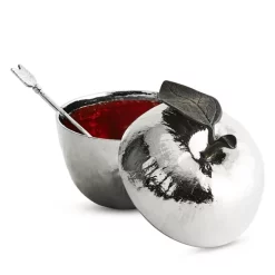 Cheap 🎁 Michael Aram Apple Honey Pot With Spoon Silver 🧨 -Michael Aram Sales Store unnamed file 723
