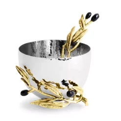 Hot Sale 💯 Michael Aram Olive Branch Nut Dish With Spoon No Color 😉