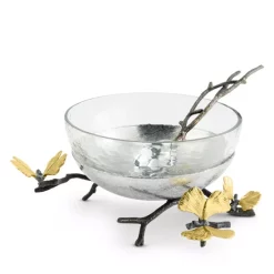 Top 10 🎉 Michael Aram Butterfly Ginkgo Glass Nut Dish With Spoon Multi 🎁