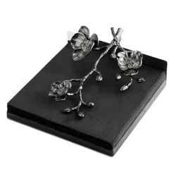 Best Pirce 😍 Michael Aram Black Orchid Collection Dinner Napkin Holder Black Nickelplate 😀