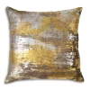 Deals ✔️ Michael Aram Distressed Metallic Velvet Print Decorative Pillow, 20" X 20" Silver 👏