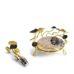 Flash Sale ๐ Michael Aram Monet's Garden Wine Coaster And Stopper Set Gold ๐ฏ