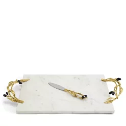 New ⭐ Michael Aram Olive Branch Cheese Board With Knife No Color 🎉