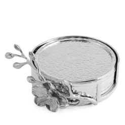 New 👍 Michael Aram White Orchid Coasters, Set Of 6 Silver ✔️ -Michael Aram Sales Store unnamed file 993